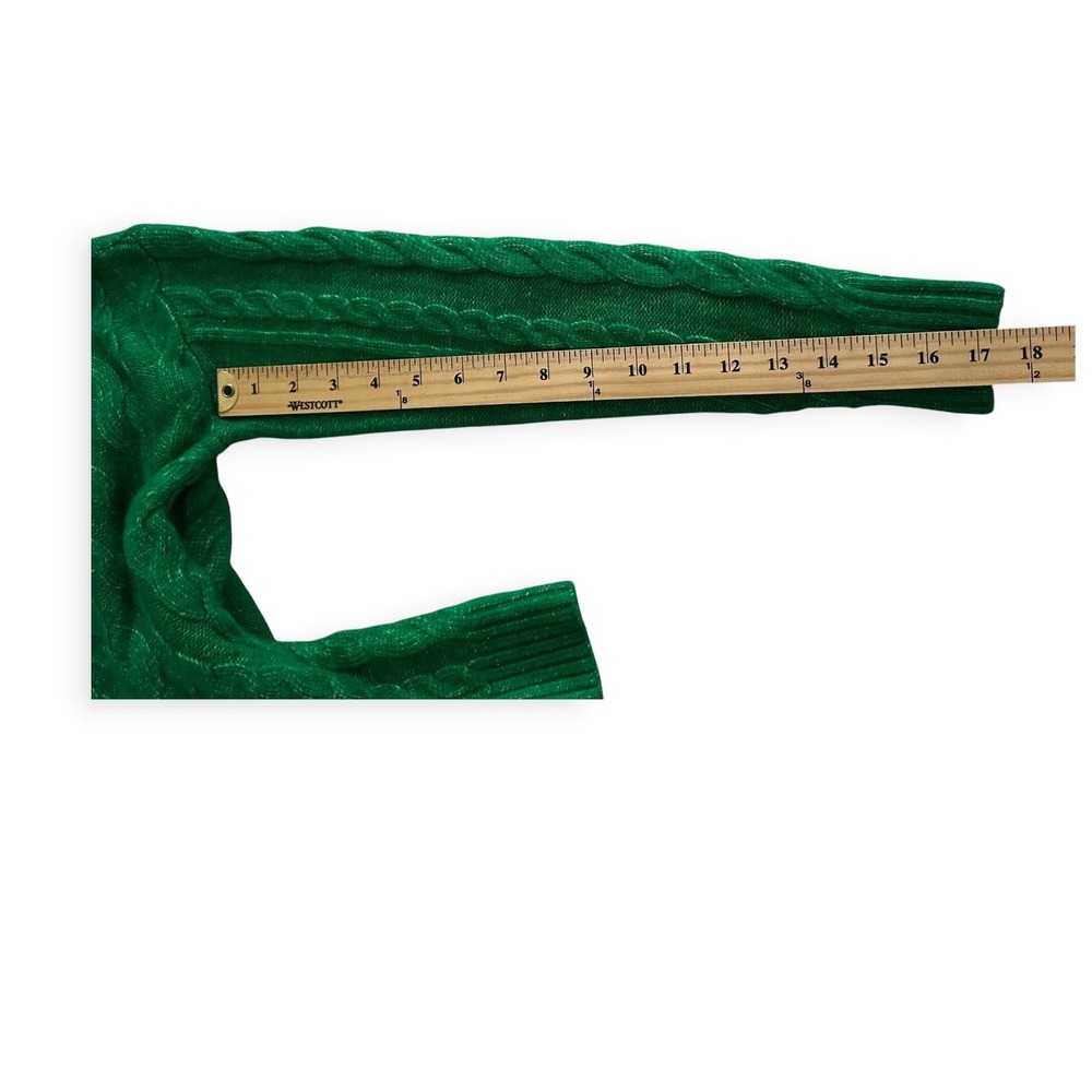 LOFT Cable Knit Preppy Vintage Sweater Emerald Green XXSP Women Petite - Picture 5 of 8